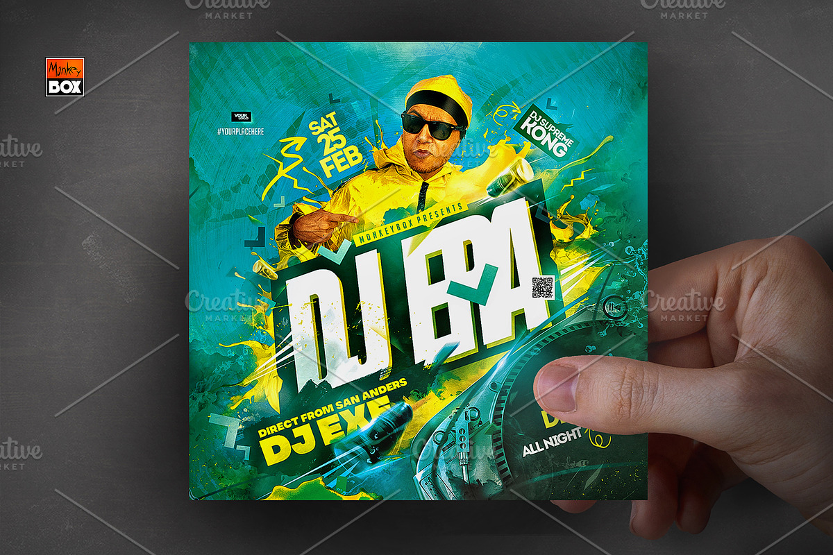 Flyer Template Dj Concert, a Flyer Template by MonkeyBOX (Photo 3 of 3)