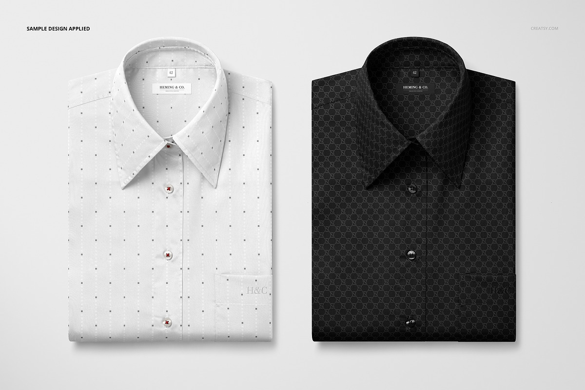Point‐collar Dress Shirt Mockup, a Shirt Mockup by Creatsy (Photo 4 of 8)