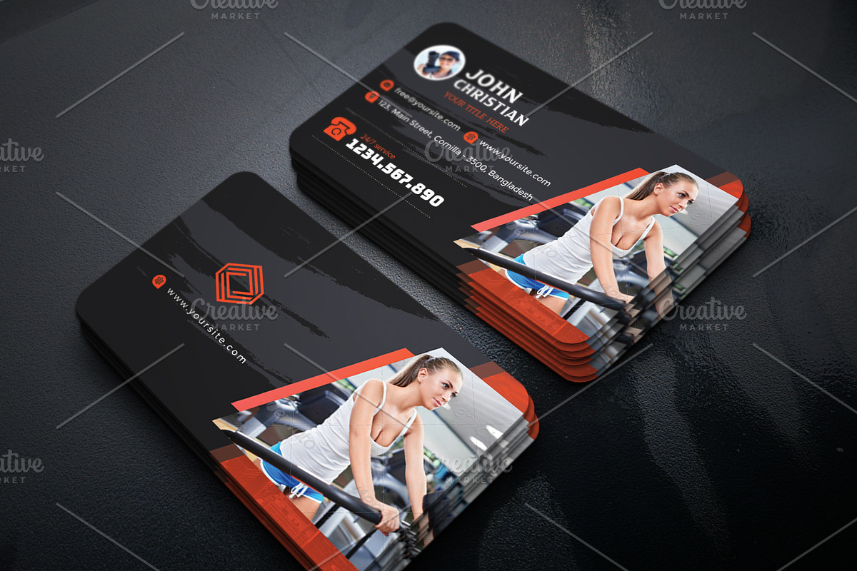 Fitness/Gym Business Card, a Business Card Template by GreenPixi (Photo 1 of 3)