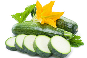 Zucchini on a white background., a Food & Drink Photo by Volff