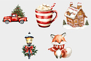 Watercolor Santa's Village Clipart, a Seasonal Illustration by Design Market (Thumbnail 5 of 5)