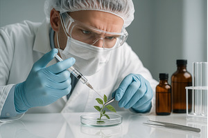Scientist in protective gear and, a Technology Photo by Sergey Kotenev