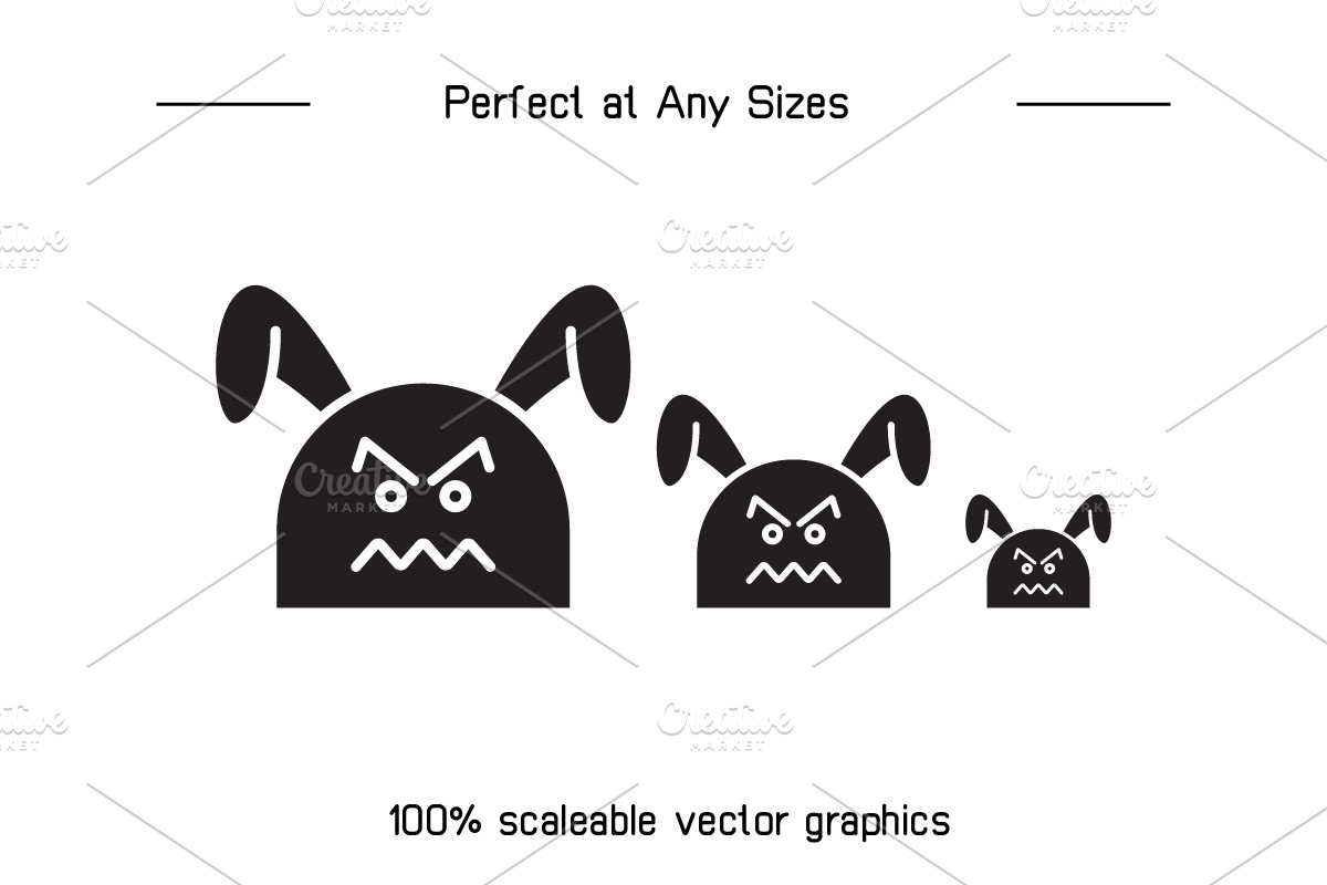 Annoyed and Nervous Rabbit Emoji, an Animal Illustration by Designfour (Photo 7 of 7)