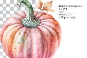 Watercolor Pumpkins Clipart. AI