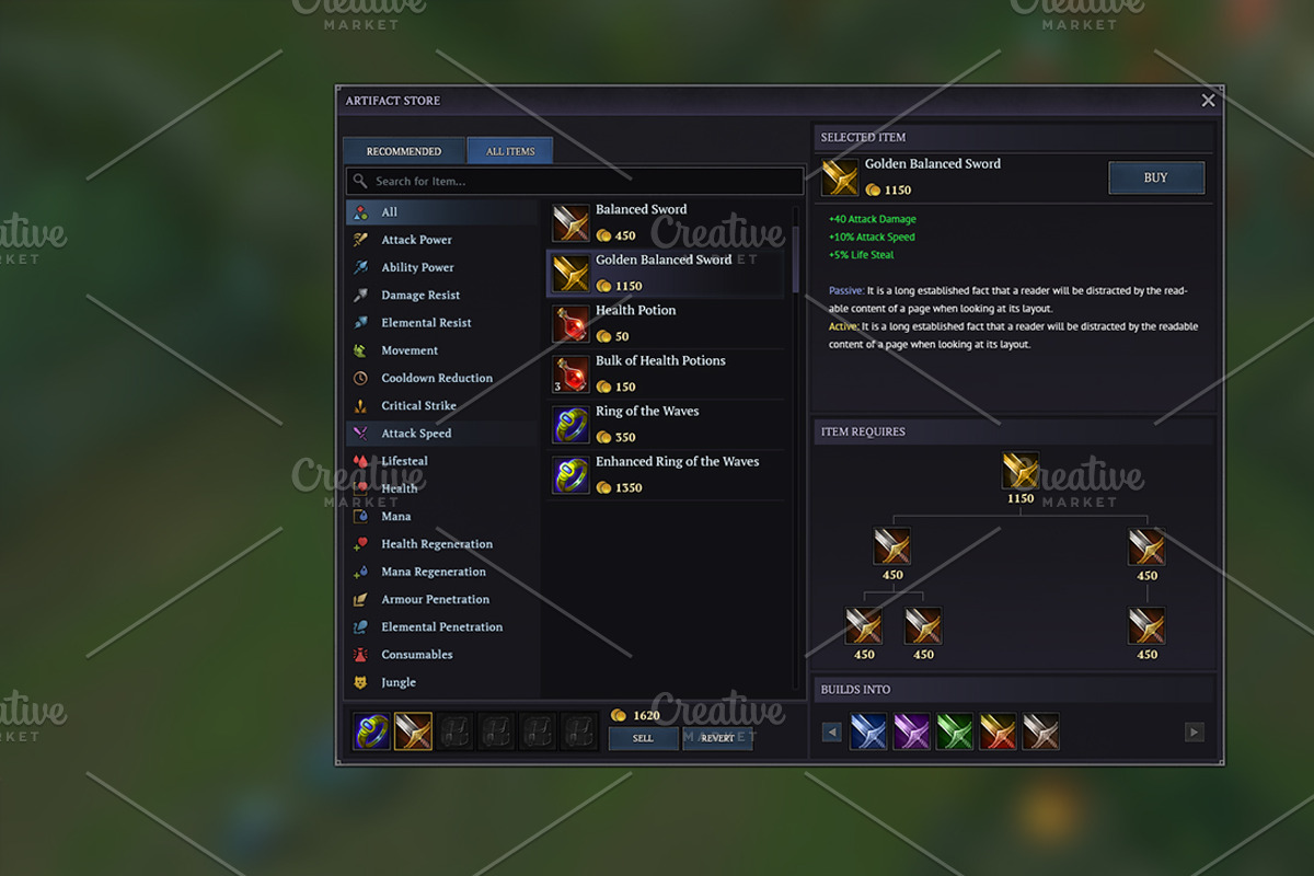 Raven - MOBA UI, a Templates & Theme by Kodiak Graphics (Photo 3 of 5)
