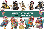 Tropical Christmas Clipart - 17 PNG, a Seasonal Illustration by InkyQueenArt (Thumbnail 1 of 8)