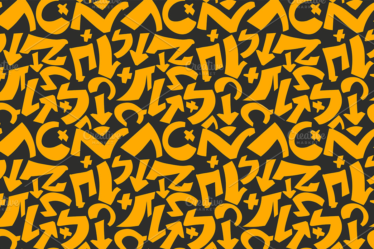 vintage graffiti abstract pattern, a Pattern Graphic by AntonyChernianu