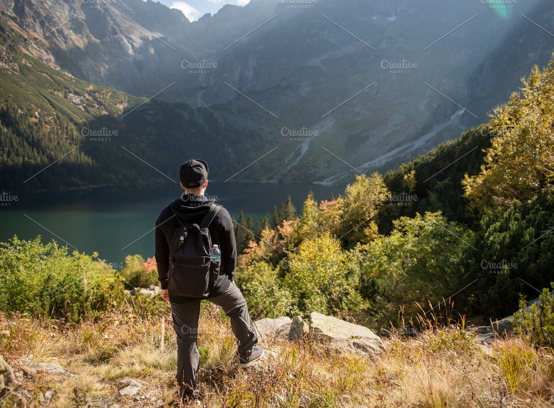 Hiking man travel outdoor lifestyle., a Person Photo by Olena Rudo