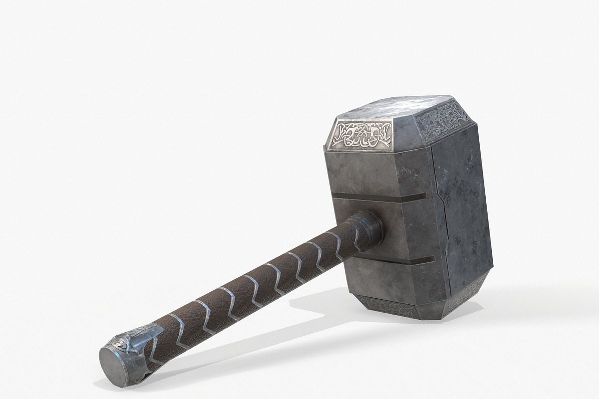 Thor Hammer Low Poly PBR, an Object 3D Model by Daniel Mikulik (Photo 2 of 8)