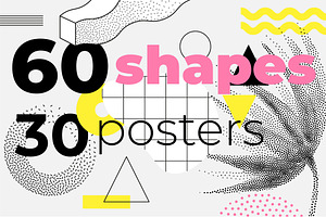 3 In 1 Geometric Posters, Shapes SET