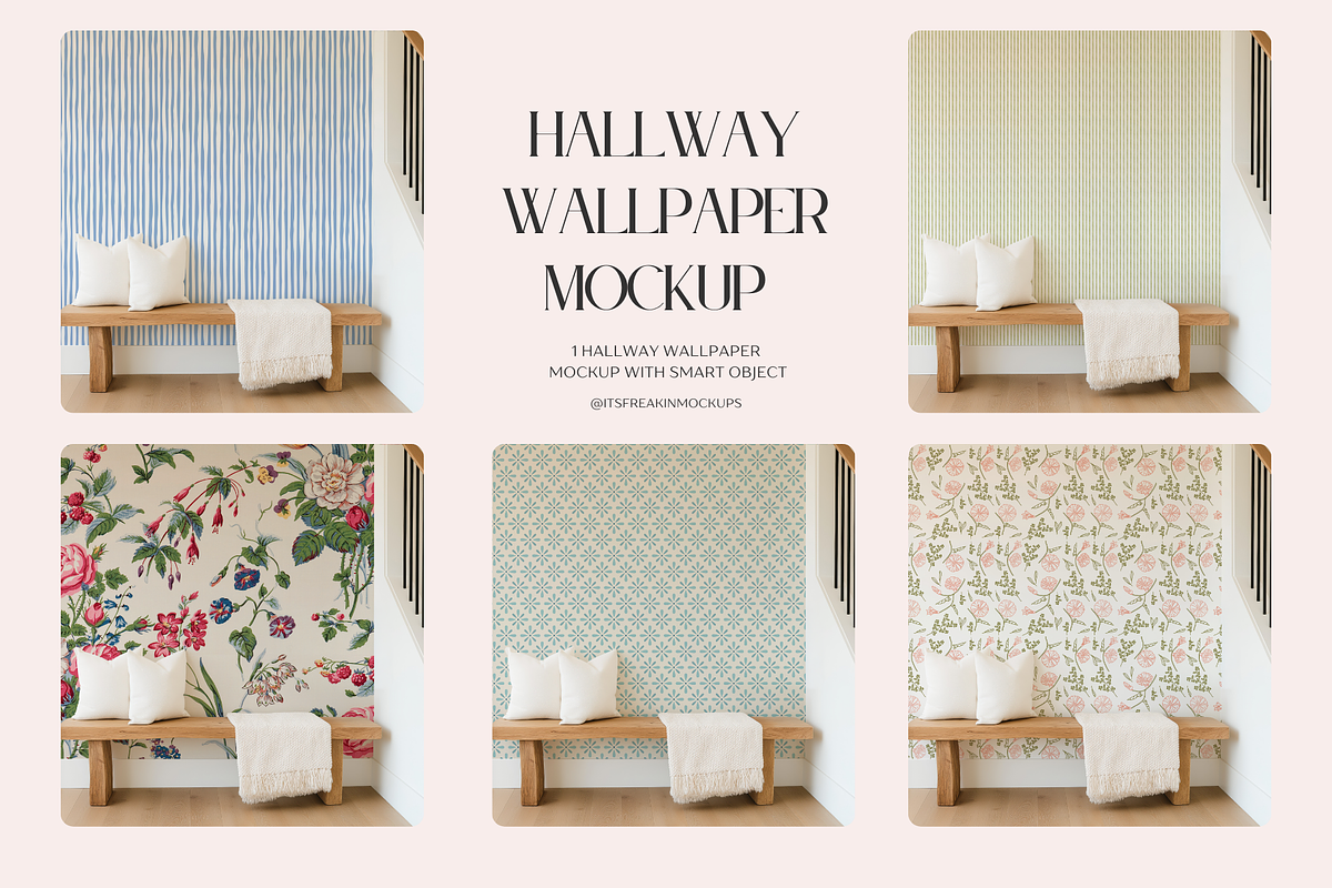 PSD Entryway Wallpaper Mockup, a Household Mockup by ItsFreakinMockups (Photo 1 of 4)