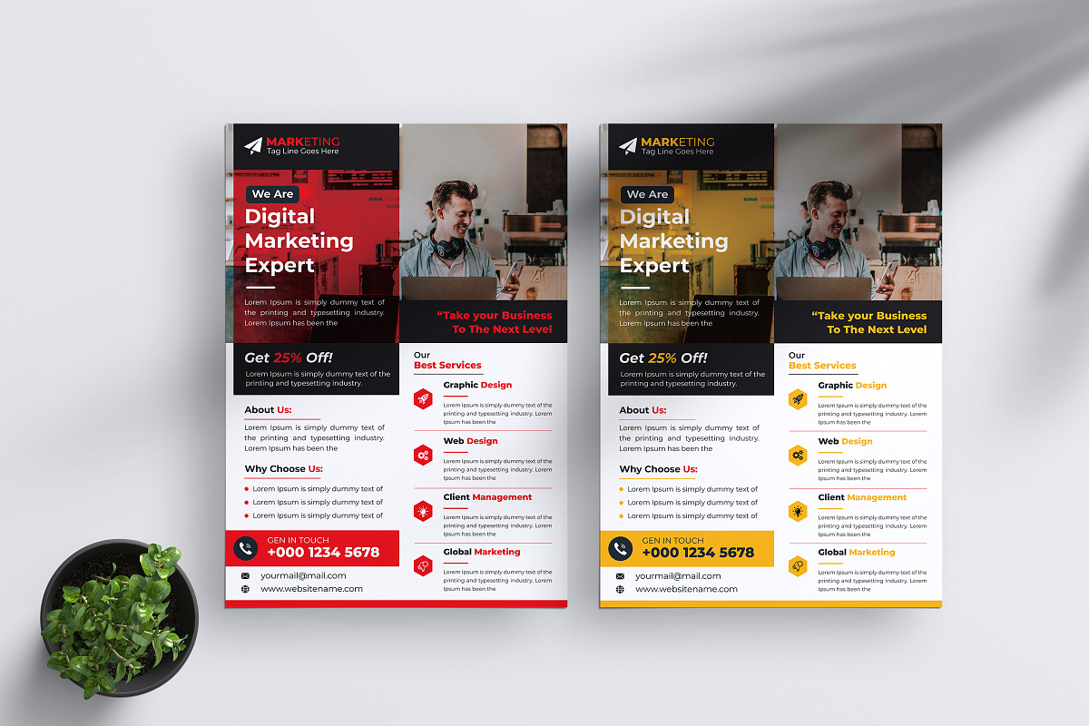 Corporate Theme Business Flyer, a Marketing Template by Graphiexperto (Photo 1 of 6)