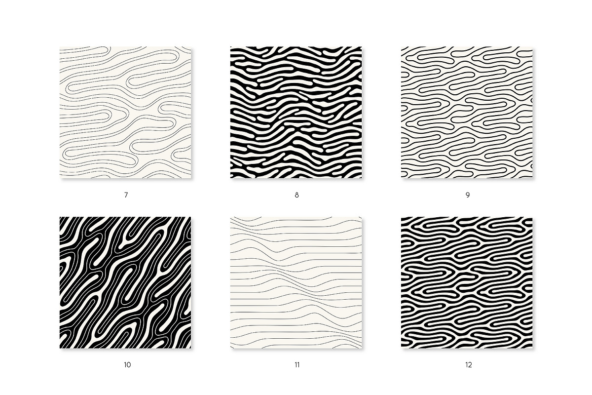 Smoothed Seamless Patterns Set, a Pattern Graphic by Curly_Pat (Photo 4 of 8)