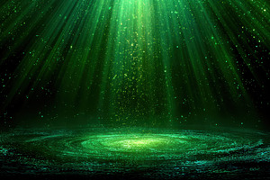 Green light beams sparkle magical sw, a Photo by Pixeness Studio