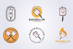 set of marshmallow logo vector, a Branding & Logo Template by Lodzrov