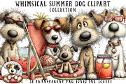 Whimsical Summer Dog Clipart, an Illustration by OK Design (Thumbnail 1 of 6)
