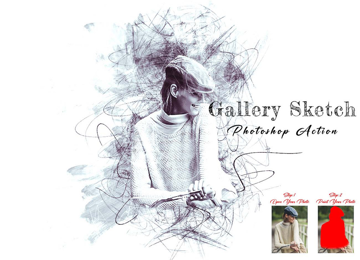 19 in 1 Sketch PS Action  Bundle, an Action Add-On by Studio Retouch (Photo 10 of 26)