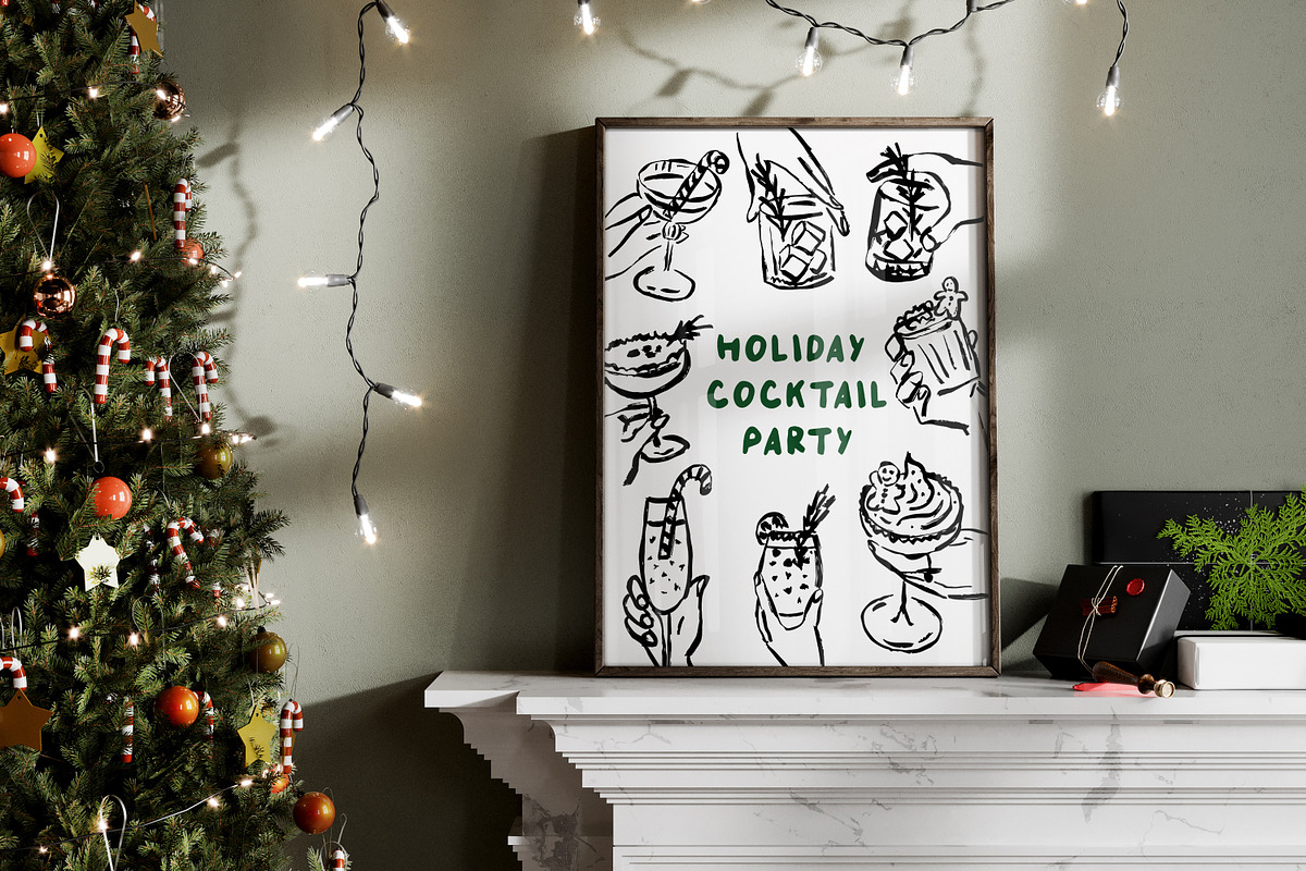 Whimsical Christmas Cocktails, a Food Illustration by Teresa Art Store (Photo 3 of 9)