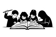 50 Education Learning Silhouette Bun, an Illustration by Creativeshirt (Thumbnail 17 of 51)