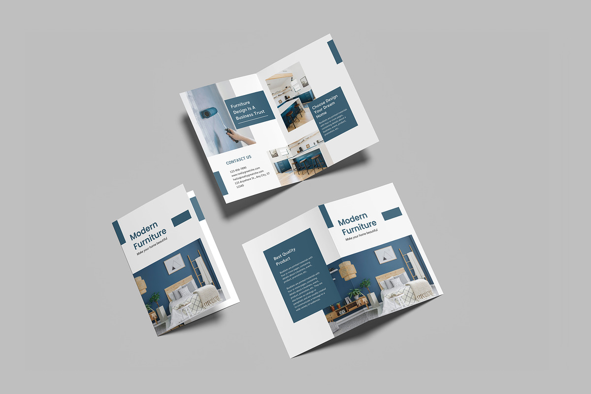 A5 Bifold Brochure Mockup, a Print Template by mahremdesign
