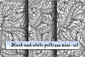 Black and white patterns mini-set