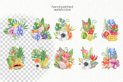 Watercolor Tropical Clipart, a Food Illustration by OllyKo Art (Thumbnail 6 of 8)
