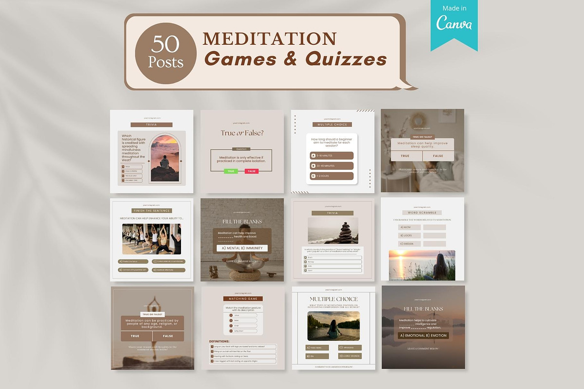 Meditation Canva Templates, a Social Media Template by Viral Content Design (Photo 7 of 15)