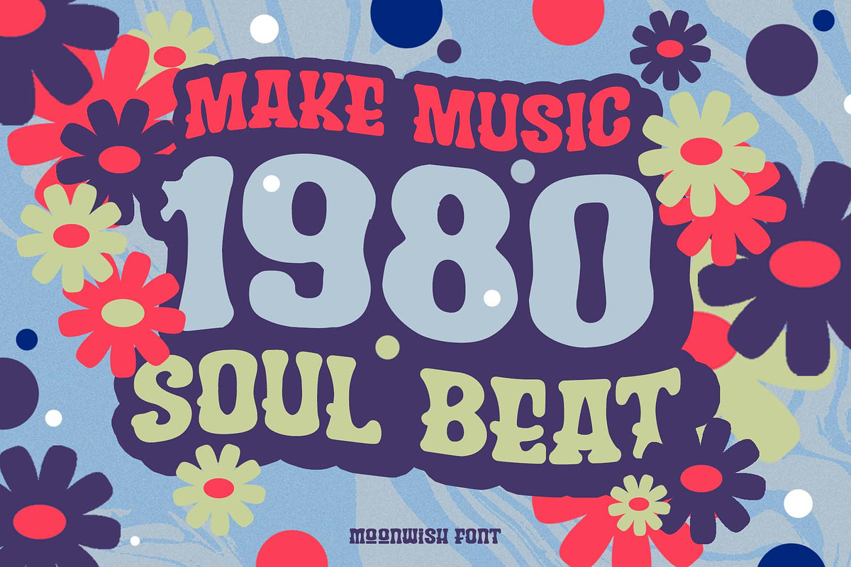 Moonwish a Bold Groovy Font, a Sans Serif Font by Rasiorise Studio (Photo 10 of 12)