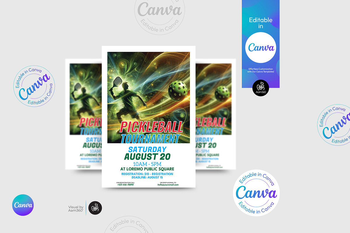 Pickleball Flyer Template, a Flyer Template by Aam360 (Photo 1 of 3)