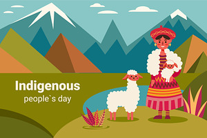 Andean Woman-Indigenous Peoples Day, a Person Illustration by Idressart
