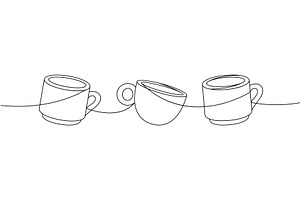 Espresso Coffee Cups One Line