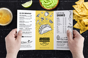 Tri-Fold Mexican Menu Template