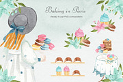 Baking in Paris Watercolor Clipart, a Food Illustration by natalisart (Thumbnail 5 of 16)