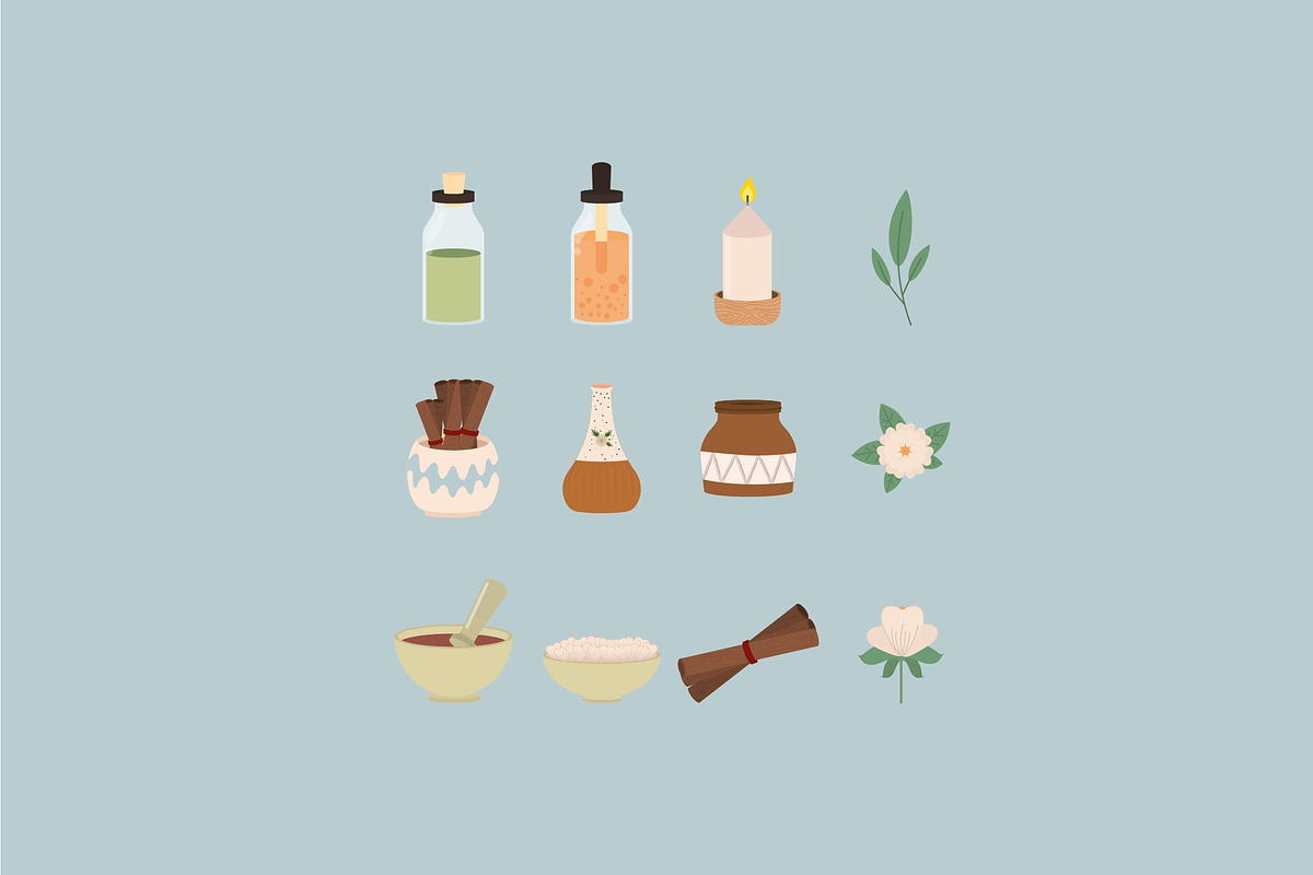 Aromatic Scene Illustration Set, a Healthcare Illustration by studiogstock (Photo 2 of 3)
