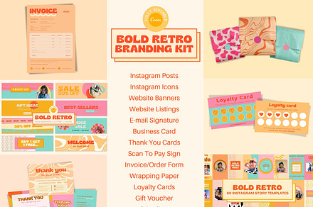 Bold Retro Branding Kit Templates, a Branding & Logo Template by HellYeahDesigns