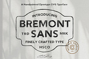 Sale | Bremont Sans SVG Typeface, a Handwritten Font by Hustle Supply Co. (Thumbnail 1 of 8)