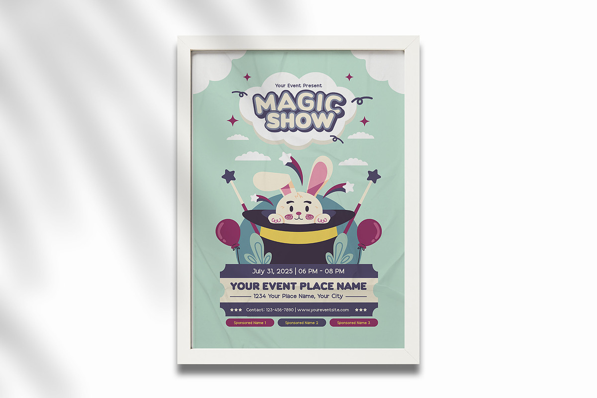 Playful Magic Show Flyer Template, a Flyer Template by Huge Dream Studio (Photo 5 of 5)