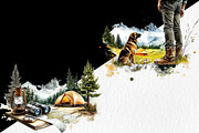 Watercolor Camping Clipart, a Sport Illustration by GalaDesign03 (Thumbnail 4 of 7)