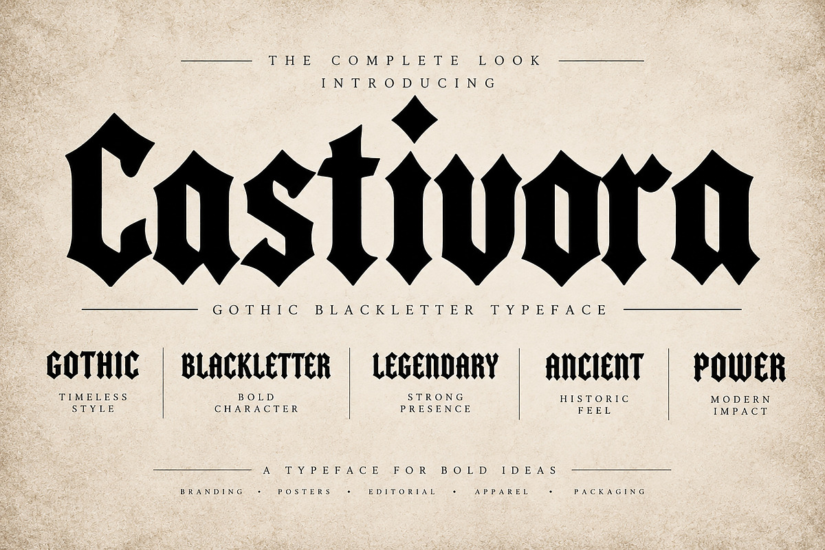 Castivora, a Blackletter Font by Wow Magic (Photo 3 of 4)
