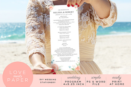 Wedding Program Template P1019