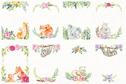 48 watercolor frames with animals., an Animal Illustration by TaPilipa (Thumbnail 4 of 6)