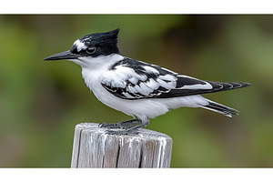 Detailed image of a pied kingfisher, an Animal Photo by Lermont51