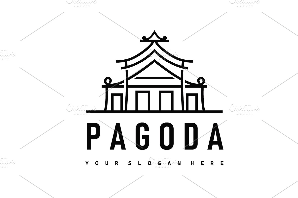 Buddhist culture pagoda logo design, a Branding & Logo Template by Maylianaw28