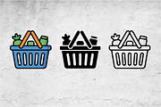 Shopping Basket Vector Icon Set, an Outline Icon by Artonix (Thumbnail 2 of 2)