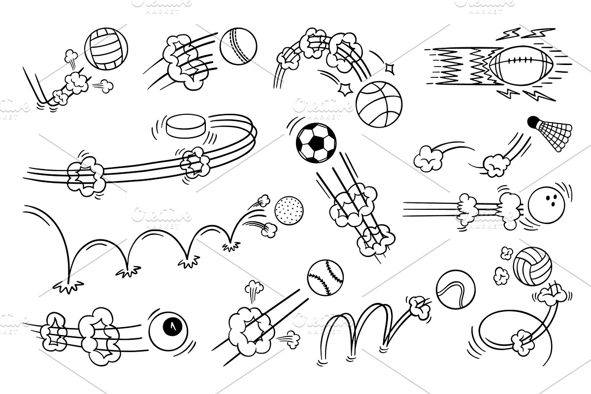 Comic bounces balls. Ball rebounds, a Sport Illustration by Valerie Bodnar