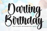 Darling Birthday | Script Font, a Handwritten Font by Scratchones (Thumbnail 1 of 8)