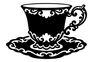 Vintage Tea Cup Silhouette Bundle