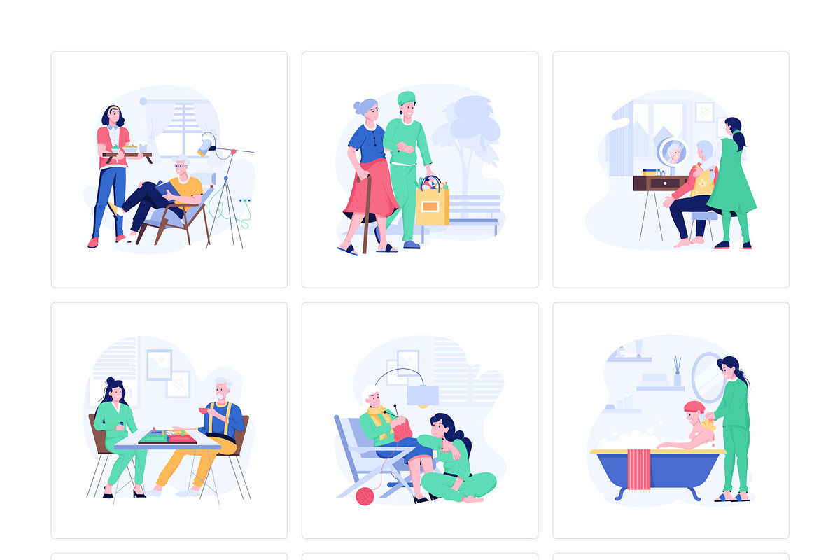 Flat Nursing Illustrations, a Healthcare Illustration by Prosymbols (Photo 5 of 6)