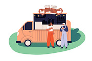 Street food trucks, cafe vans set, a Food Illustration by Good Studio (Thumbnail 7 of 9)