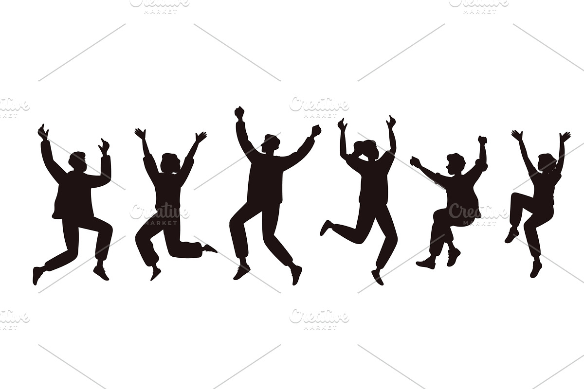 Silhouettes men and women having fun, a Person Illustration by Vectorbuum